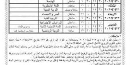 استعدادات وطوارئ في البيوت.. جدول امتحانات الصف الثالث الإعدادي