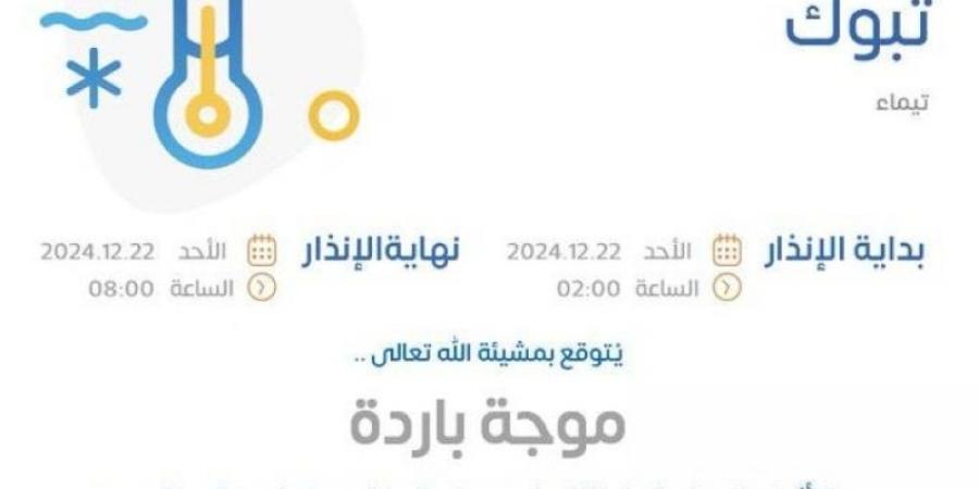 "الأرصاد": موجة باردة وتكون الصقيع على منطقة تبوك