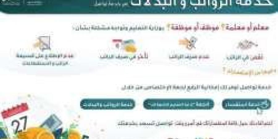 خدمة الرواتب والبدلات عبر خدمة تواصل في وزارة التعليم