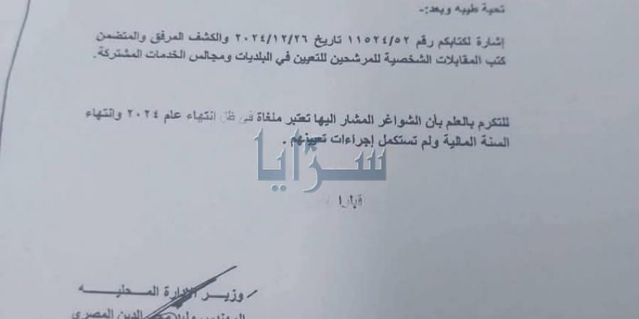 إلغاء وظائف بلدية بعد الامتحانات يثير تساؤلات حول مصير الناجحين .. تفاصيل