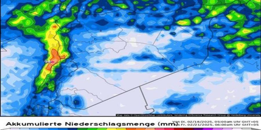 حالة عدم استقرار تؤثر على سوريا غداً في مقدمة لمنخفض جوي